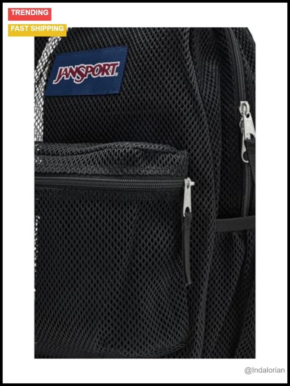Large Semi-Transparent Mesh Backpack with Laptop Sleeve, Padded Back Panel
